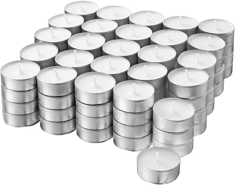 100 Tea Lights Set Off White Candles - Unscented Tealights (100 Pieces)
