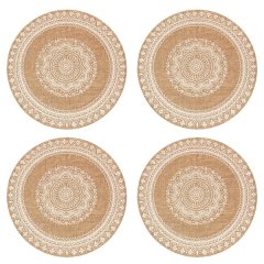 Mandala Design Jute Placemats - Set of 4