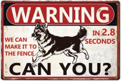 German Shepherd Tin Sign, Warning Puppy Decor for Kennel