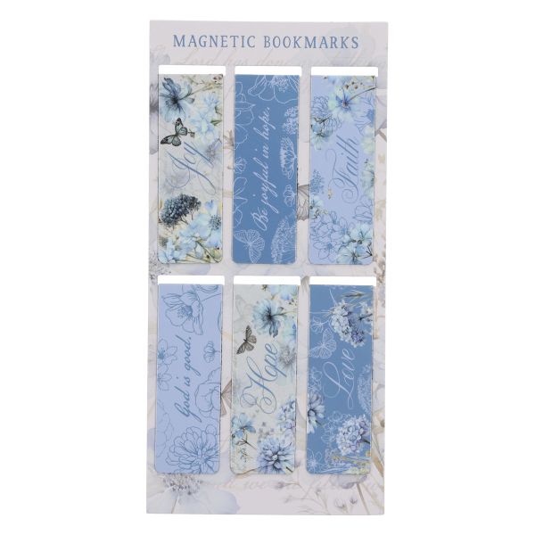 Magnetic Bookmarks - Blue Butterfly, Six-Piece Magnetic Set