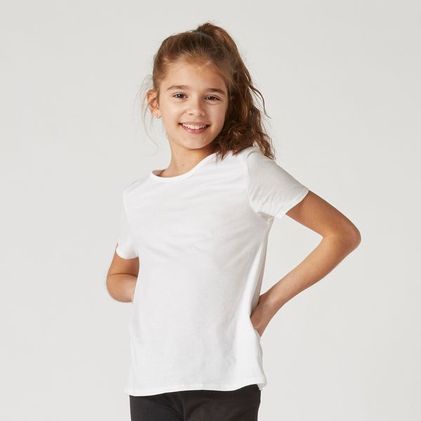 Domyos Kids Basic Cotton T-Shirt - White