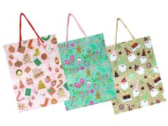 3PC Medium Christmas Gift Bags - 3 Assorted Designs, 25x8.5x34.5cm