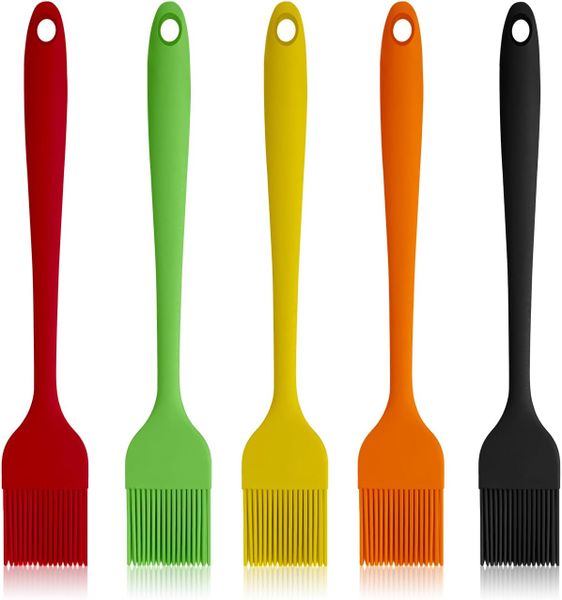 5-Pack Silicone Basting Brushes, Grill/Kitchen, BBQ, Bright Colors