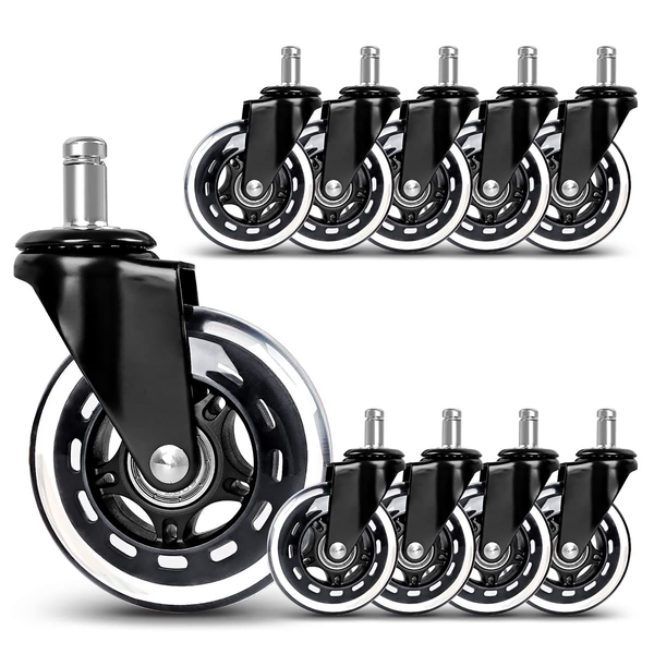 10pcs Office Chair Wheels Smooth &amp; Quiet Rolling Casters Universal Fit 11mm
