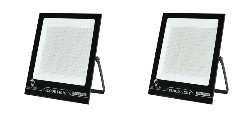 Set of 2 Dr Light 200W Mini SMD Slim LED Flood Lights for Outdoor