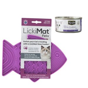 Lickimat Cat Felix purple plus kit cat topper tuna classic tin