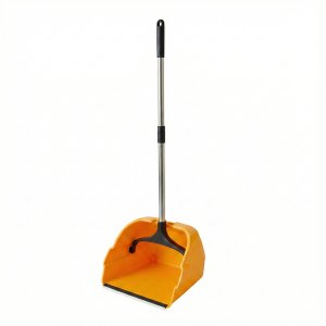 Jumbo Debris Dust Pan with 95cm Handle and Snap Lock Tray - Orange