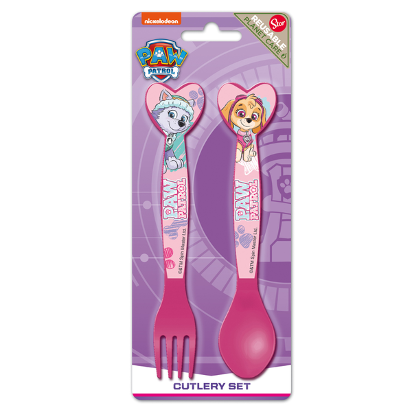 Paw Patrol Skye 2 Piece Cutlery Set - Spoon and Fork
