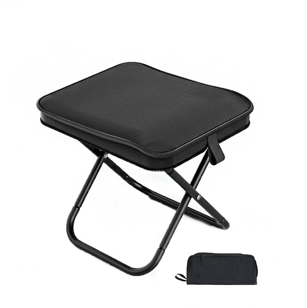 Handbag Folding Stool, Portable Mini Stool For Camping And Picnicking-Black