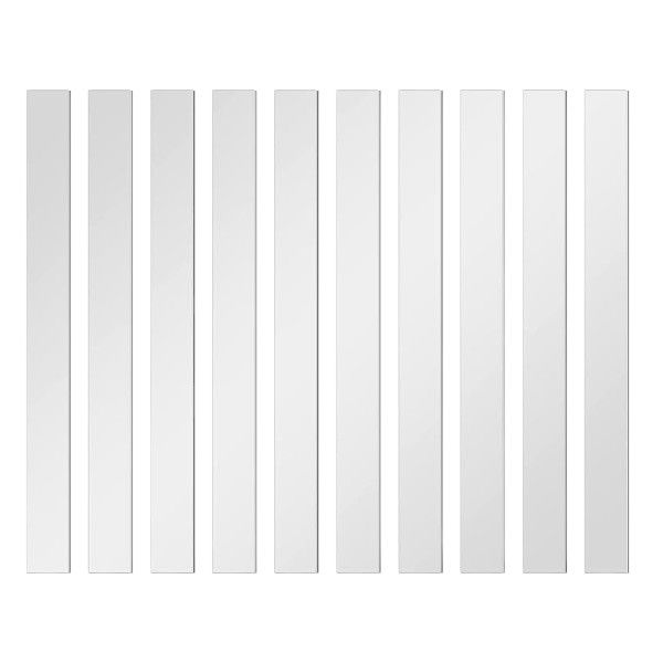 Rectangular Self-Adhesive Acrylic Mirrors - 3x30cm - Silver - 10 Piece