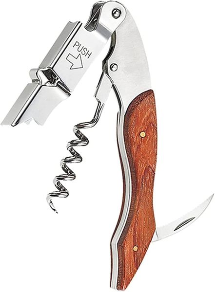 Professional Waiters Corkscrew Bottle Opener 3-in-1 Key Tool w/ Foil Cutter