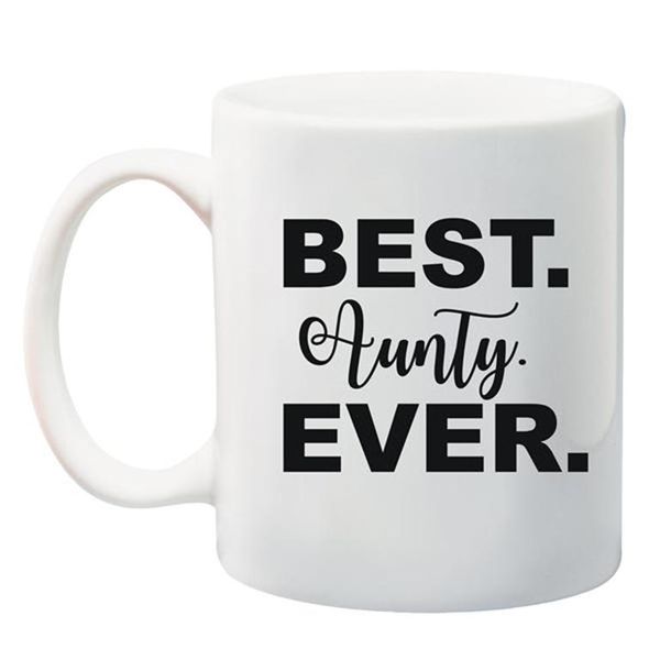 Qtees Africa Best Aunty Ever Printed Mug - White