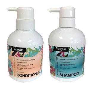 Sulfate Free Vegan Shampoo &amp; Conditioner (Cruelty Free, Vitamin E) 500ml