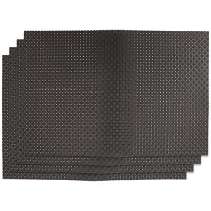 Regent Place Mats Woven Black Pvc, 4 Pack (300X450Mm)