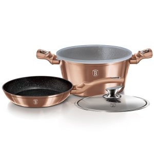 Berlinger Haus 4-Piece Marble Coating Cookware Set - Rose gold