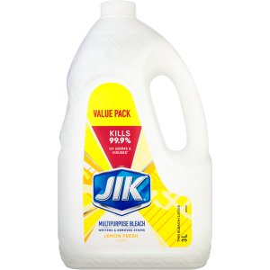 JIK 1 x 3l, Liquid Thin Bleach, Laundry Stain Remover, Lemon