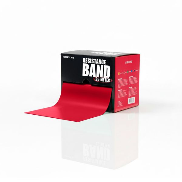 Resistance Band 25m Red - Light 4-5kg, Dispenser - Cut-to-Size Roll - Latex