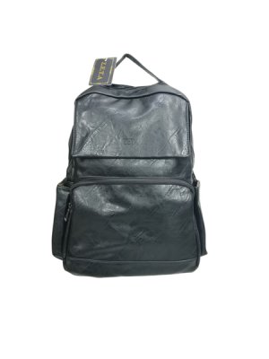 Sleek Faux Leather Laptop Backpack - Stylish &amp; Functional