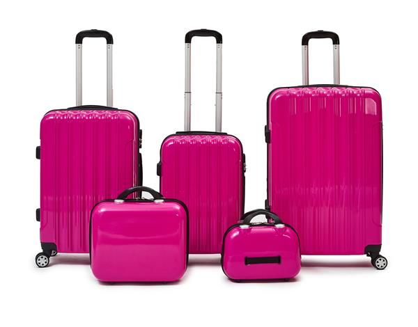 Hazlo 5 Piece ABS+PC Hard Luggage Bag Set with Trolley