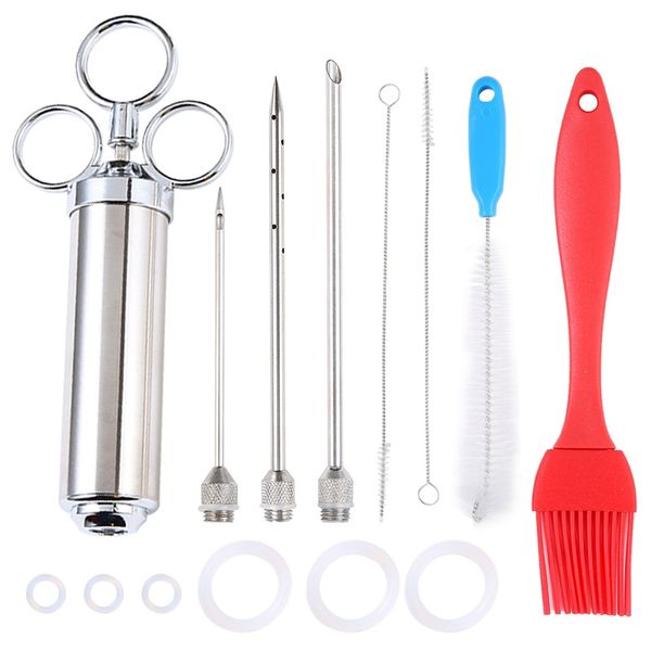 Stainless Steel Marinade and Basting Injector Set Turkey Needle Syringe
