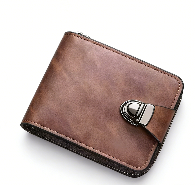 2026 Men's Short Zipper Wallet, Large Capacity Multi-Card Holder
