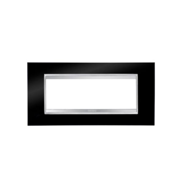 GEWISS - Toner Black CHORUS LUX 6-Gang Cover Plate