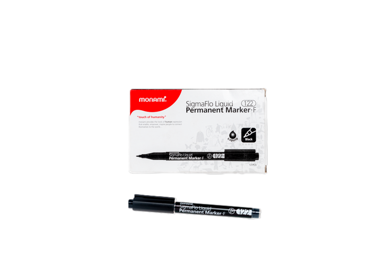 MONAMI Permanent Marker SigmaFlo F122 Fine Box 12's Black