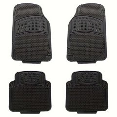 Universal Rubber Floor Mats Set - Set of 4 - Black