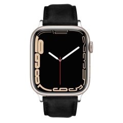 Premium Leather Strap for Starlight 41mm Apple Watch Series 7 - Navy Blue