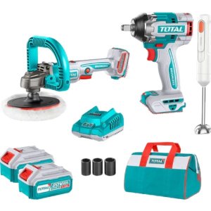 Total Tools - Impact Wrench, Polisher &amp; Blender with 4Ah Battery &amp; Charger