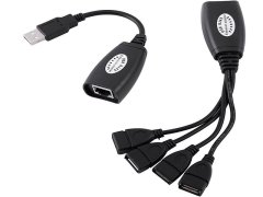 ZATECH USB RJ45 to 4 USB Adapter- Long-Range Wired Connectivity Hub