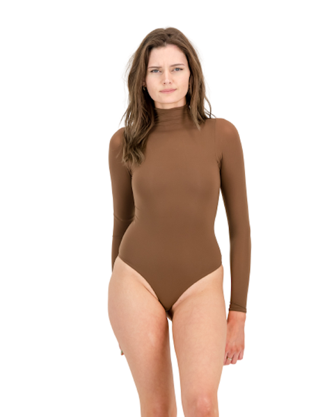 Longsleeve Sculpting Bodysuit - Brown -Shapewear, Comfort, Tummy Control