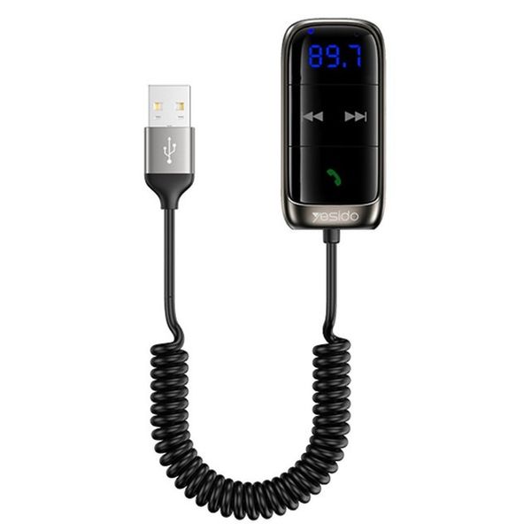 Yesido - YAU32 - FM Transmitter Car Charger With 5.0 Bluetooth - Black