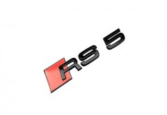 Audi RS5 Glossy Black Style 3D Trunk Logo Badge(AD-RS5-GBK)
