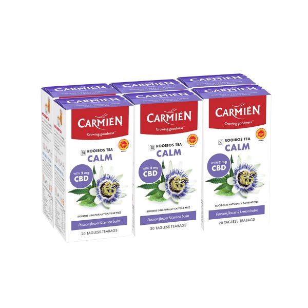 Carmién Calm Rooibos Tea With CBD and Passionflower (6 x 20 Pack)