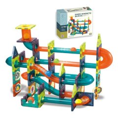 96 Piece Magnetic Building Blocks,3D Pipes Marble Run,STEM Educational Gift
