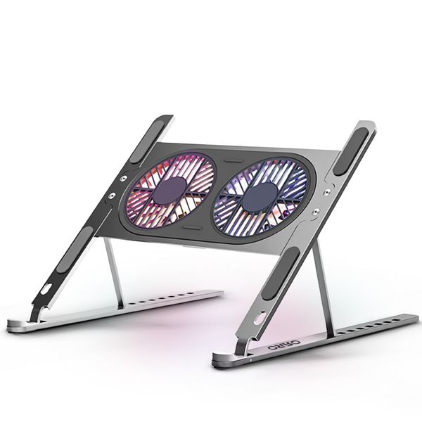 ORRO Home Laptop Stand - Aluminium Cooling Fan Docking Station w/ LED