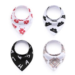 Modern Pattern Baby Spit/Drool Bibs - Set Of 4