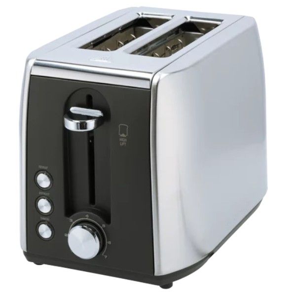 Platinum 2-Slice Stainless Steel Toaster 900W - Defrost, Reheat, and Cancel