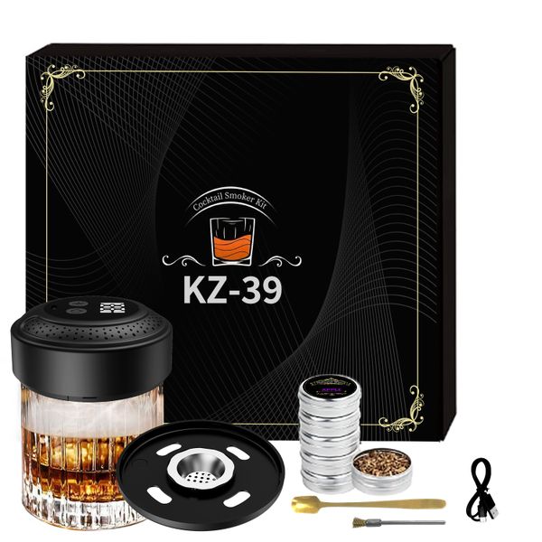 Electric Whiskey Smoker Kit-7-Color LED Lights,6 Flavor Wood Chips