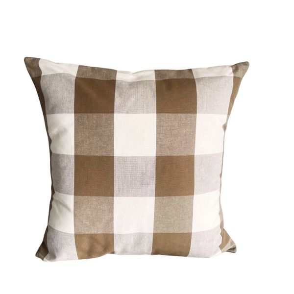 Brown Check Scatter Cushion (inner included) 40x40cm, 45x45cm, 50x50cm