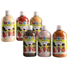 Toy Color: Superwashable Tempera Paint for Kids - Skin Tone Shades 6x500ml