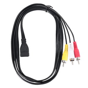 1.5M Usb A Female To 3 Rca Phono Av Cable Aux Audio Video Adapter