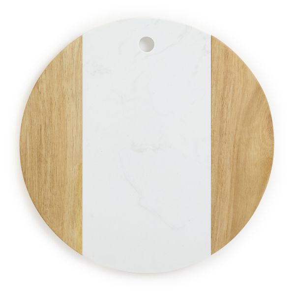 George &amp; Mason - Marble &amp; Acacia Round Wood Board - 26cm