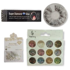 Nail Art Chunky Glitter, Crystals and Diamond Glue – Nails by Nicole