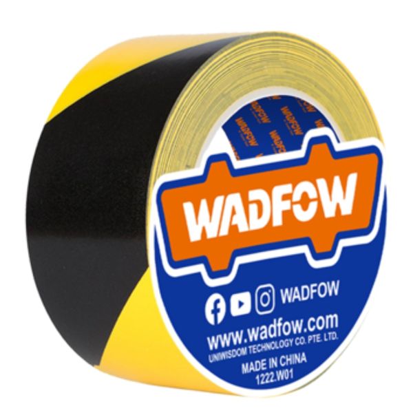 Wadfow - Multi-Purpose Yellow &amp; Black Barrier Tape - 50mm x 30m - (6 Rolls)
