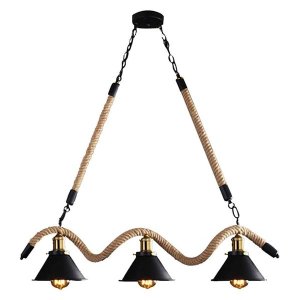 Vintage Wave Style Rope Pendant Light