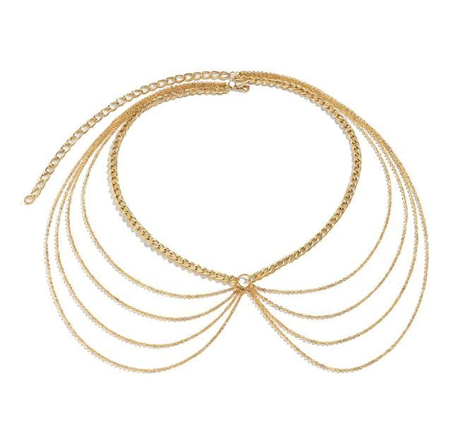 Gold Plated Layered Waist Chain for Women