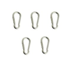 Commercial Grade Snap Hook Carabiners - Galvanised - 8MM X 80MM - 5 Piece