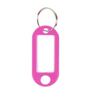 PrimeLine - Soft Type Plastic Key Ring Tags - Pink x 20